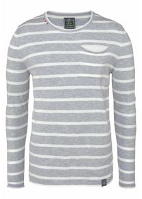 Key Largo, Herren Pullover 'MST ST.TR', Grau / Wollwei&szlig;