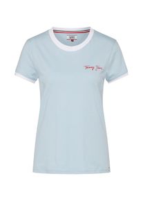 Tommy Jeans, Damen Shirt, Hellblau / Hellrot / Wei&szlig;