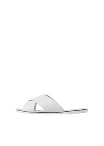 Pieces, Damen Überkreuzrie Leder Sandalen, Weiß