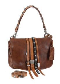 A.S.98, Damen Henkeltasche, Cognac / Ocker / Schwarz