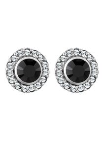 Elli, Damen Ohrringe, Schwarz / Silber / Transparent