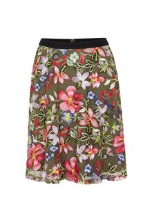 s.Oliver BLACK LABEL, Damen Mesh-Rock mit Embroidery, Hellgrün / Rot / Hellrot