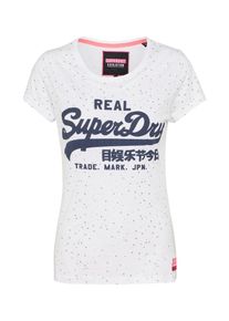 Superdry, Damen T-Shirt 'VINTAGE LOGO STAR AOP ENTRY', Dunkelblau / Weiß