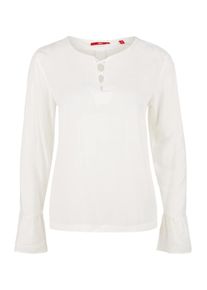 s.Oliver RED LABEL, Damen Gemusterte Bluse mit Schnür-Details, Weiß