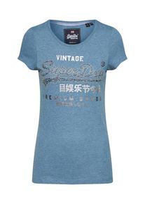 Superdry, Damen T Shirt 'PREMIUM GOODS STAR STUD ENTRY ', Hellblau / Silber