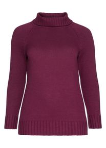 sheego Casual, Damen Rollkragenpullover, Beere