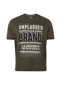 Tom Tailor Denim, Herren T-Shirt, Khaki / Schwarz / Weiß