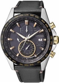 Citizen, Herren Funkchronograph 'AT8158-14H', Gold / Grau / Schwarz / Silber