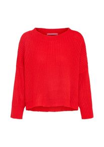 Glamorous, Damen Pullover aus Grobstrick, Rot