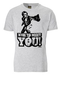 logoshirt, Herren T-Shirt NICE TO MEET YOU, Grau / Graumeliert / Schwarz