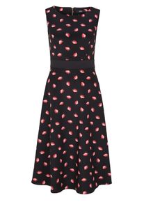 s.Oliver BLACK LABEL, Damen Stretchkleid, Hellrot / Schwarz / Weiß