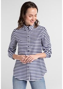 Eterna, Damen Bluse Modern Classic, Marine / Weiß