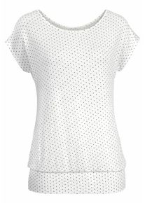Lascana, Damen Shirt mit breitem B&uuml;ndchen, Wei&szlig;