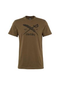 Iriedaily, Herren T-Shirt mit Logo-Print 'Daily Flag', Oliv / Weiß