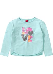 s.Oliver Junior, Mädchen Baby Sweatshirt mit Wendepailletten für Mädchen REG, Mint / Orange / Pink / Weiß