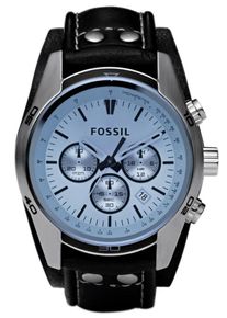 Fossil, Herren Chronograph, Hellblau / Schwarz / Silber