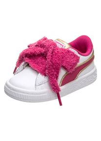 Puma, M&auml;dchen Sneaker 'Minions Basket Heart Fluffy', Magenta / Wei&szlig;