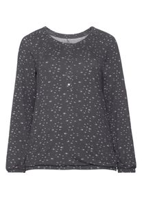 sheego Casual, Damen Langarmshirt, Hellgrau / Dunkelgrau