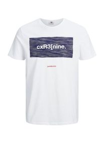Jack & Jones JACK & JONES, Herren T-Shirt 'Grafik', Blau / Weiß