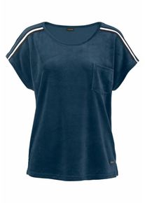 Lascana, Damen T-Shirt aus weichem Nicki, Marine