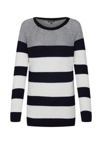 Street One, Damen Pullover, Schwarz / Silber / Offwhite