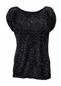 Lascana, Damen Kurzarmshirt, Schwarzmeliert