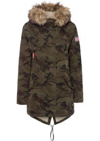 Superdry, Damen Parka 'CLASSIC ROOKIE FISHTAIL', Braun / Khaki / Schwarz