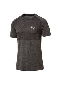 Puma, Herren T-Shirt 'evoKNIT Basic Tee', Graumeliert / Schwarz