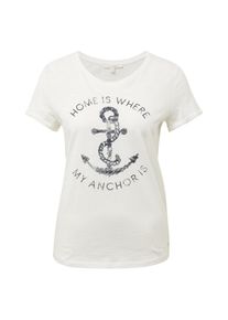Tom Tailor Denim, Damen T-Shirt, Marine / Weiß