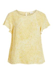 Vila, Damen Oberteil, Gelb / Wei&szlig;