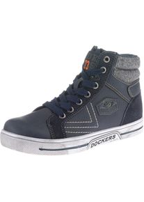 Dockers by Gerli, Sneaker, Taubenblau / Grau / Neonorange / Wei&szlig;