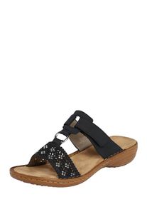 Rieker, Damen Pantolette 'Bridge', Brokat / Schwarz
