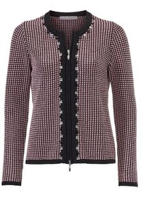 Heine, Damen Kurzstrickjacke, Bordeaux / Schwarz