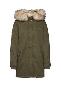 Only, Damen Parka 'onlMAY FUR CANVAS PARKA OTW', Hellbeige / Oliv