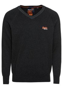 Superdry, Herren Pullover 'ORANGE LABEL COTTON VEE', Anthrazit