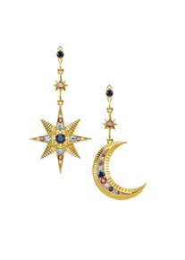 Thomas Sabo, Damen Vergoldete Ohrringe 'Royalty Stern & Mond' mit Zirkonia Steinen, Gold