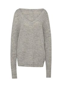 Véro Moda VERO MODA, Damen Pullover 'VMELLY L/S DEEP V-NECK KNIT GA', Hellgrau