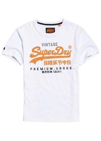 Superdry, Herren Shirt, Orange / Wei&szlig;