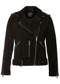 Selected Femme, Damen Veloursleder-Jacke, Schwarz