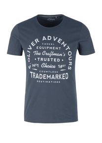 s.Oliver RED LABEL, Herren T-Shirt, Marine / Weiß