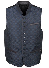 Spieth & Wensky SPIETH & WENSKY, Herren Jacquardweste 'Gildo', Blaumeliert / Schwarz