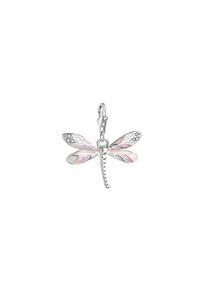 Thomas Sabo, Damen Charm-Anhänger 'Libelle' mit Zirkonia Steinen, Rosa / Silber