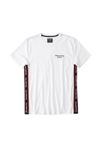 Abercrombie & Fitch Abercrombie & Fitch, Herren Shirt 'SS LOGO TAPE TEE', Weiß