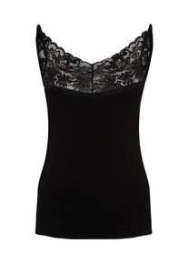 Sisters Point, Damen Jerseytop mit Spitze 'Vumi', Schwarz