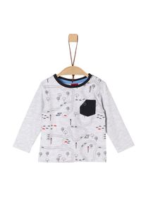 s.Oliver Junior, M&auml;dchen Longsleeve, Marine / Graumeliert / Rot
