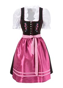 Bernd Naber, Damen Dirndl 3tlg., Kastanienbraun / Pink