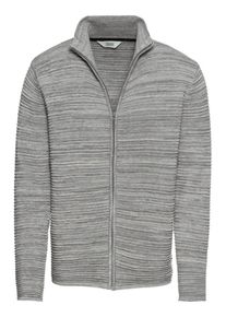 !Solid, Herren Strickjacke 'Knit - Struan Zip', Graumeliert