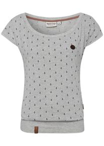Naketano, Damen Shirt 'Wolle Ankerdizzel', Marine / Graumeliert
