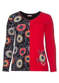 Joe Browns, Damen Druckshirt im extravaganten Design, Rot / Schwarz