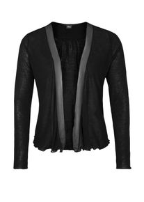s.Oliver BLACK LABEL, Damen Leichte Shirtjacke mit Chiffon-Detail, Schwarz